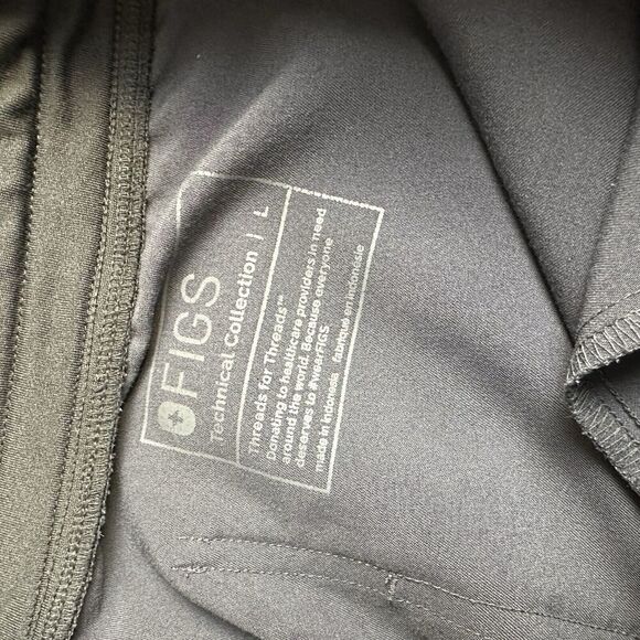 Figs Zamora Gray Jogger Scrub Bottoms Sz L Pink Drawstring Comfort Zip Pocket - Picture 7 of 8